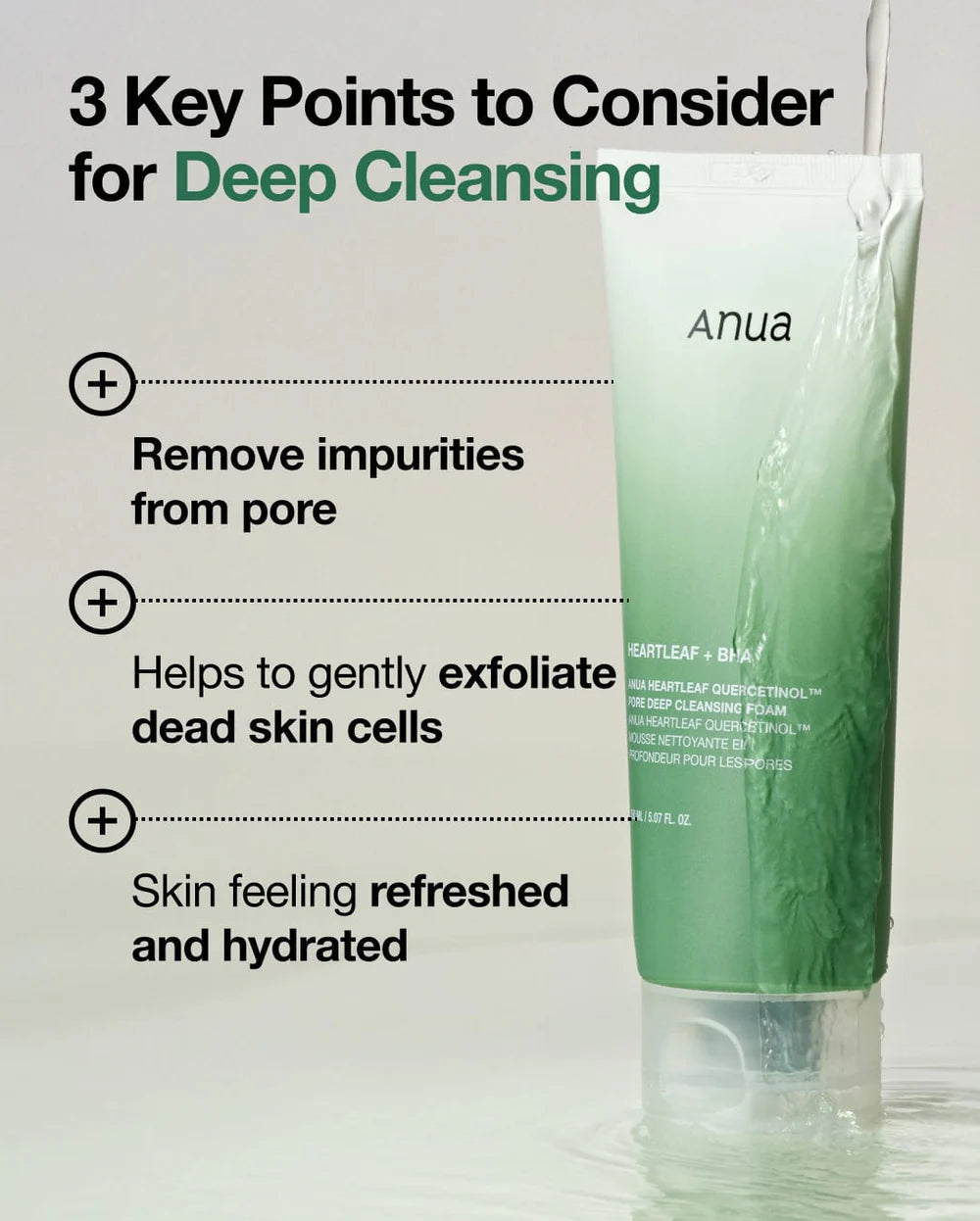 Anua - Heartleaf Quercetinol Pore Deep
Cleansing Foam